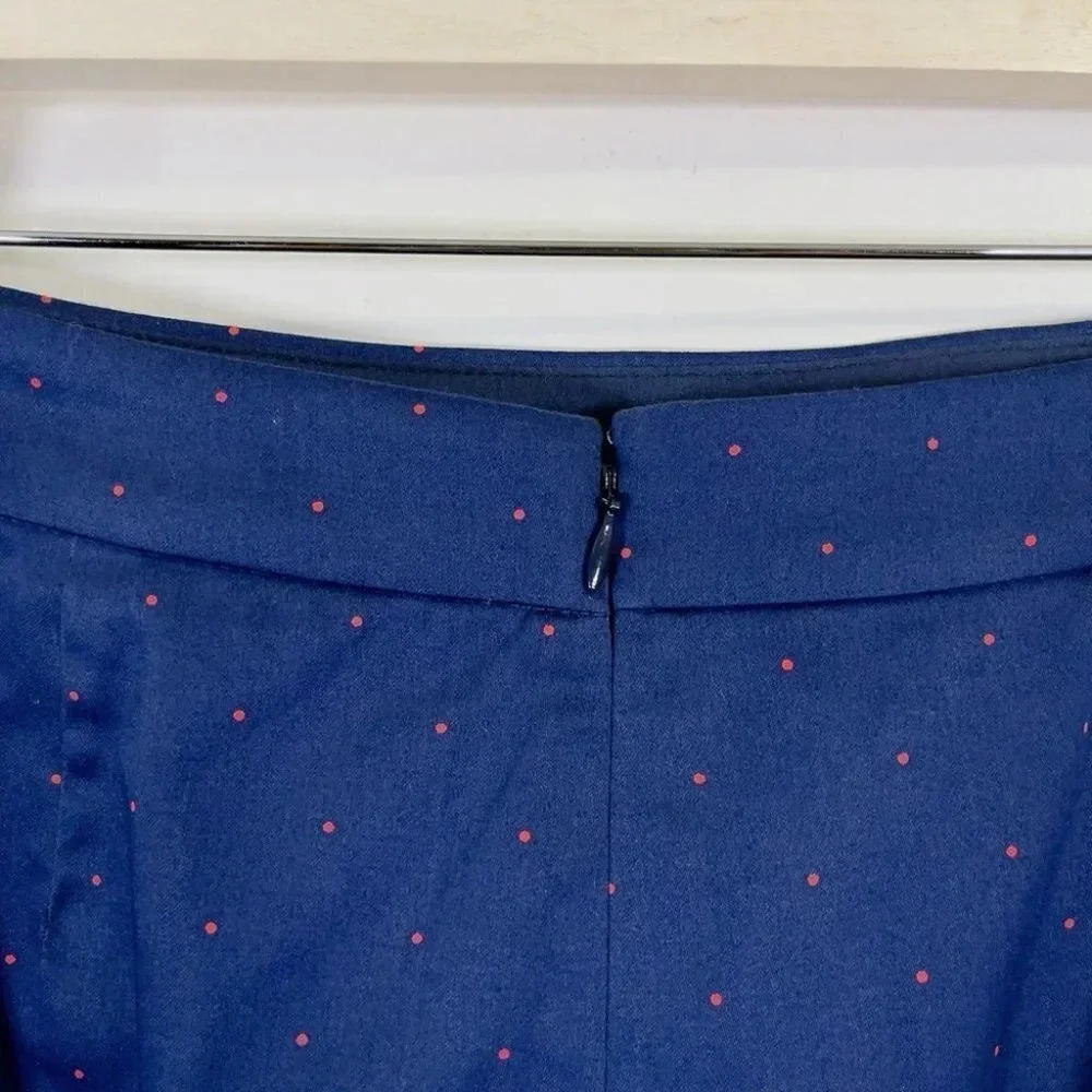 J.crew The Pencil Skirt Navy Red Polka Dot